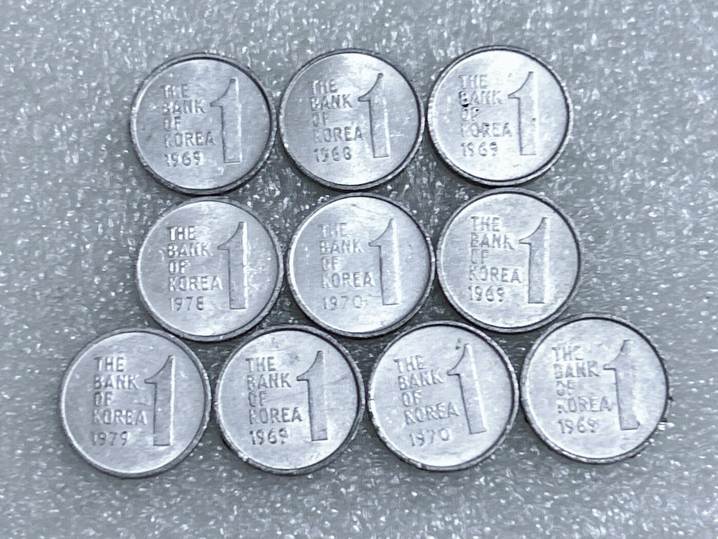 第一海外回流一元起拍收藏 韩国专场  第279期 韩国木槿花1元铝币 10枚