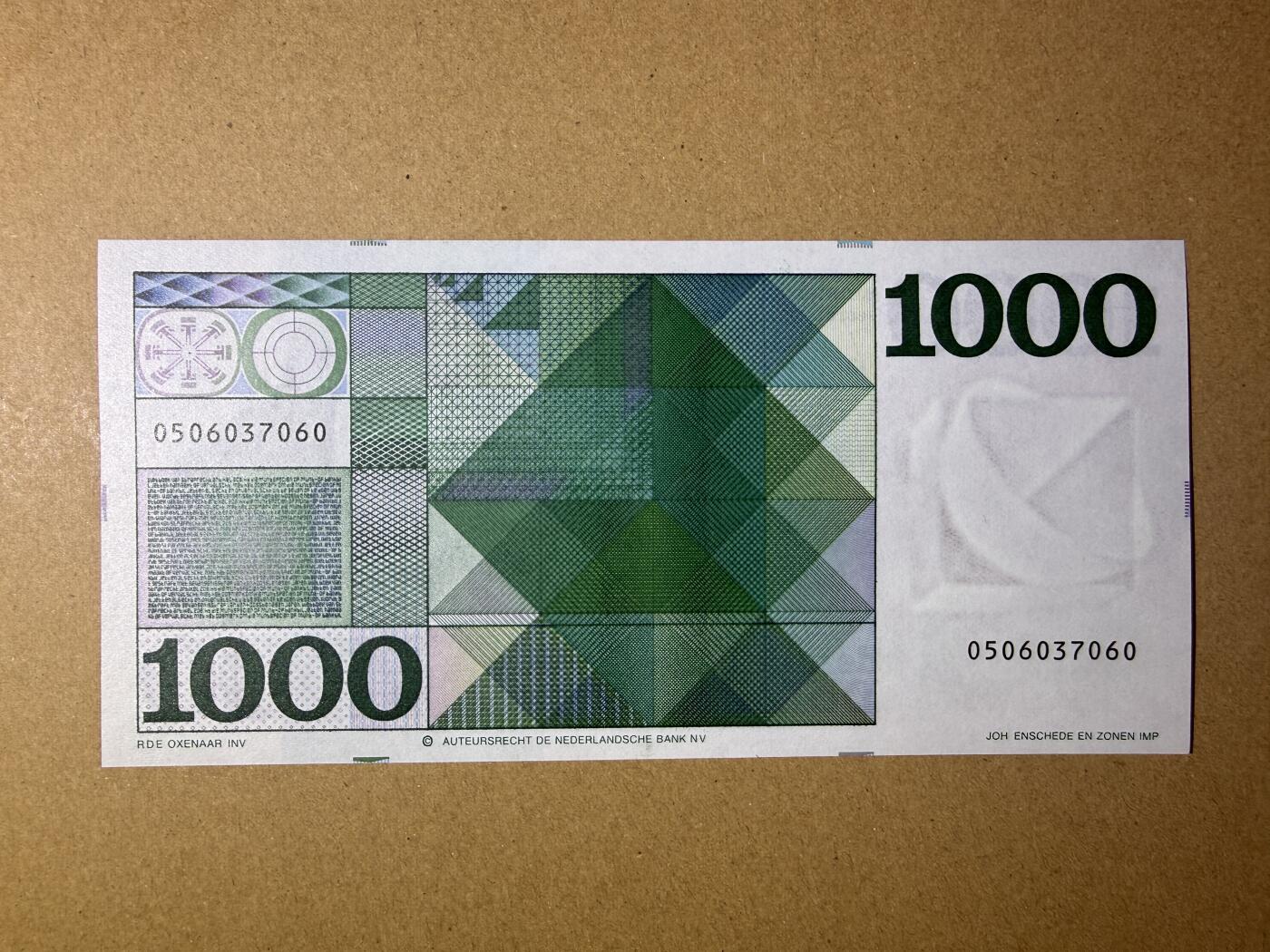 《艾美收藏》第225期-12.15周日外币精选场 荷兰1000盾 UNC 1972年 人像版斯宾诺莎 无4 汇率人民币4000元