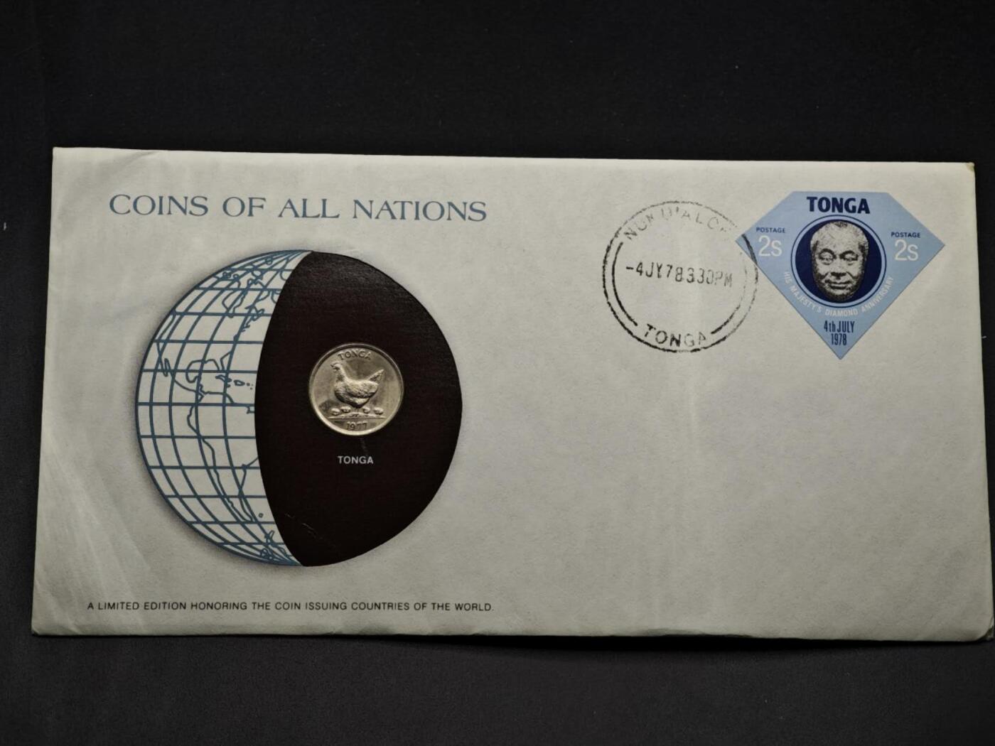 【淘币小摊】实时拍第八百三十三拍   散币场   满百包邮可预留二周 每周一统一发货   汤加1977年5分邮币封