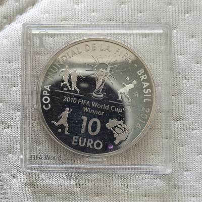 道一币馆币章第一百六十场 - 西班牙2013年巴西世界杯10欧元精制银币  27g 925S 10000