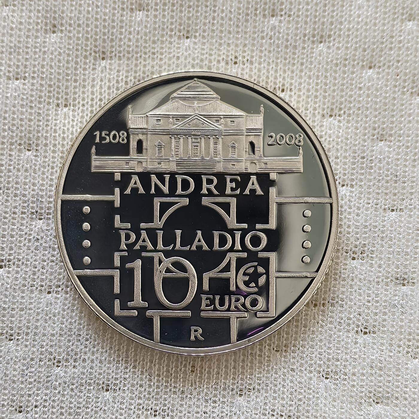道一币馆币章第一百六十场 欧洲之星 意大利2008年建筑师帕拉迪奥诞辰500周年10欧元精制银币  22g 925S 21000