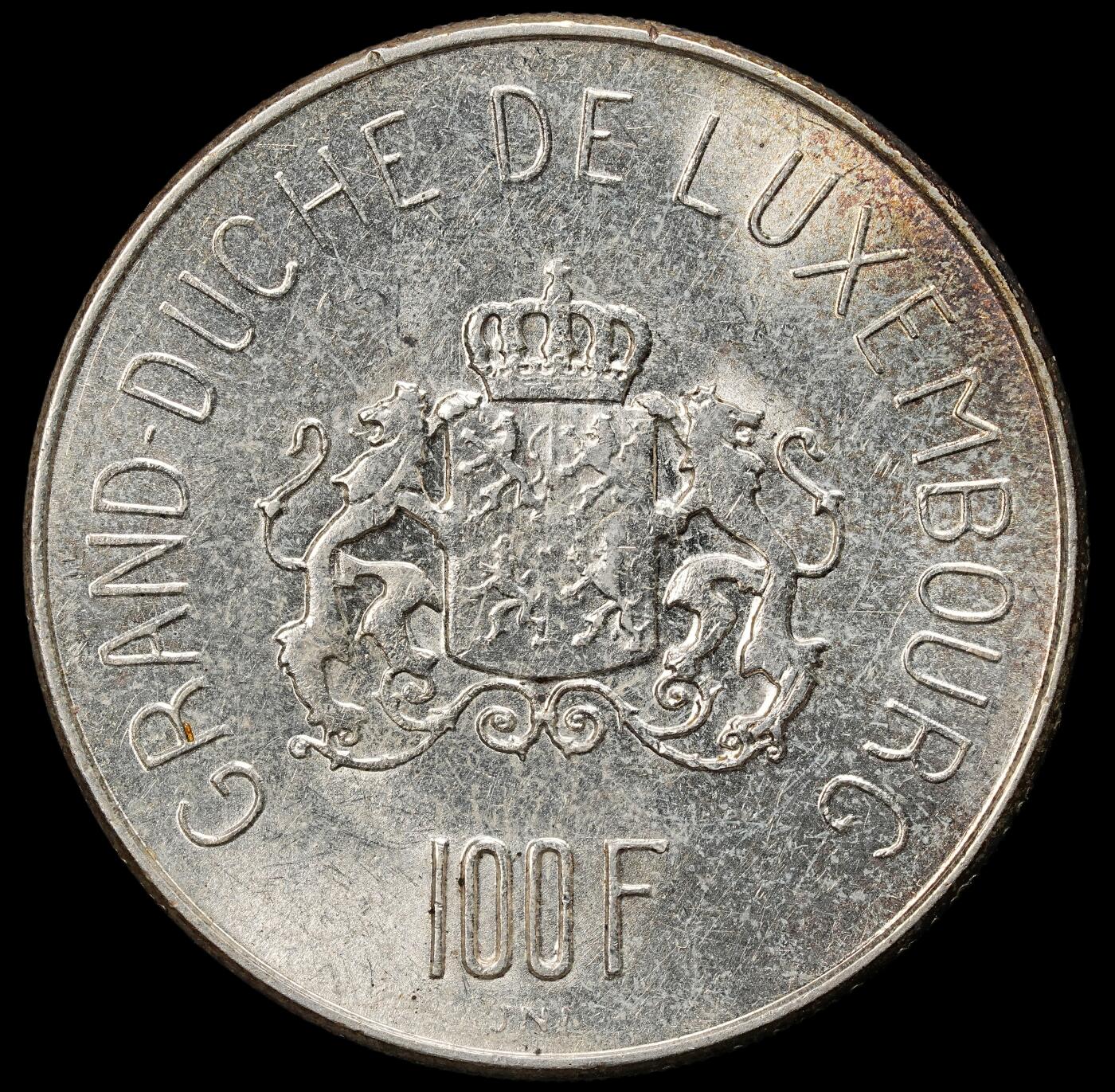 修遠堂世界钱币第九十八期 1963年卢森堡100法郎大银币  仅铸造5万枚 18g，83.5%银