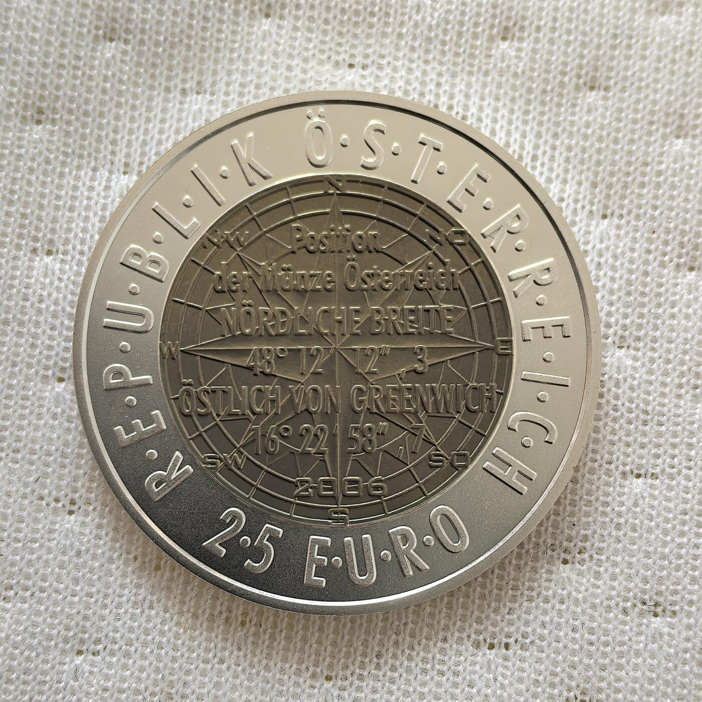 道一币馆币章第一百六十场 奥地利2008年对光的探索25欧元铌芯银币 