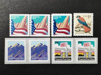 ↓君缘收藏686期☞钱币邮品↓无佣金、可寄存、满30元包邮  - 美国邮票，1995-99年国旗等邮票