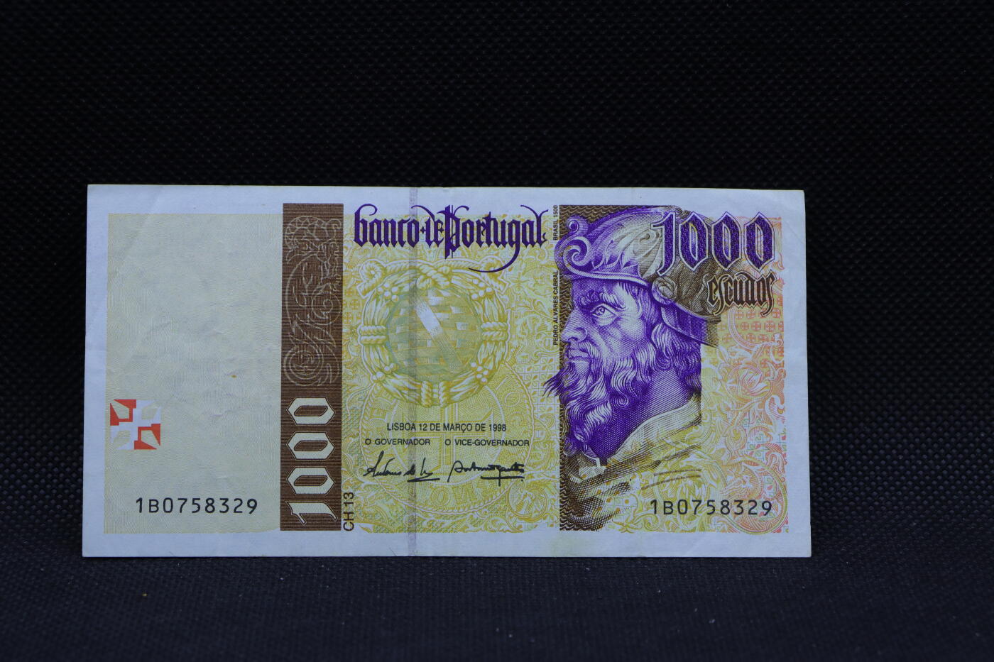 【淘币小摊】限时拍第八百三十四拍  纸币场  满百包邮可预留两周  周一统一发货   葡萄牙1998年1000埃斯库多纸币【有折】