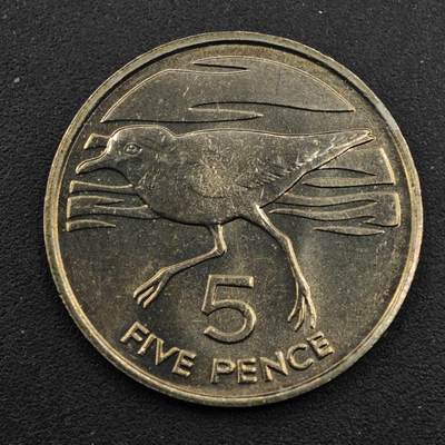 【淘币小摊】实时拍第八百三十三拍   散币场   满百包邮可预留二周 每周一统一发货   - 圣赫勒拿1984年喧鹄5便士镍币