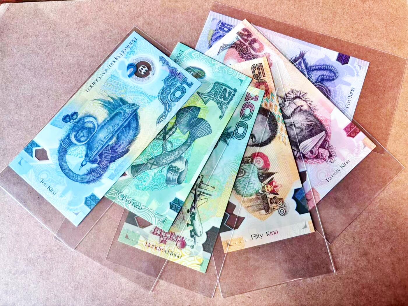 【Blue Auction】世界纸币精拍第765期——18级TOP拍卖/信誉/品质/专业/高效💫 【一组6张 含无47】巴布亚和新几内亚 2-100基纳 全新UNC