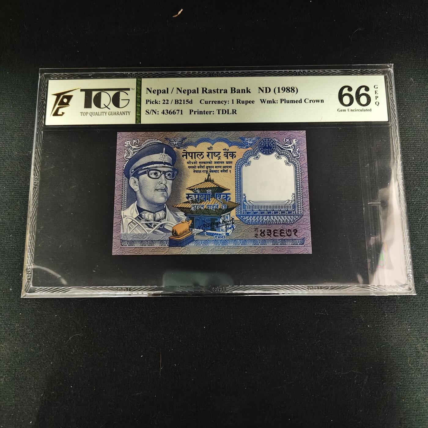 【全场包邮】纯粹捡漏拍488场（免费代拍第25场）  【纸钞】尼泊尔1988年100卢比-TQG 66GEPQ