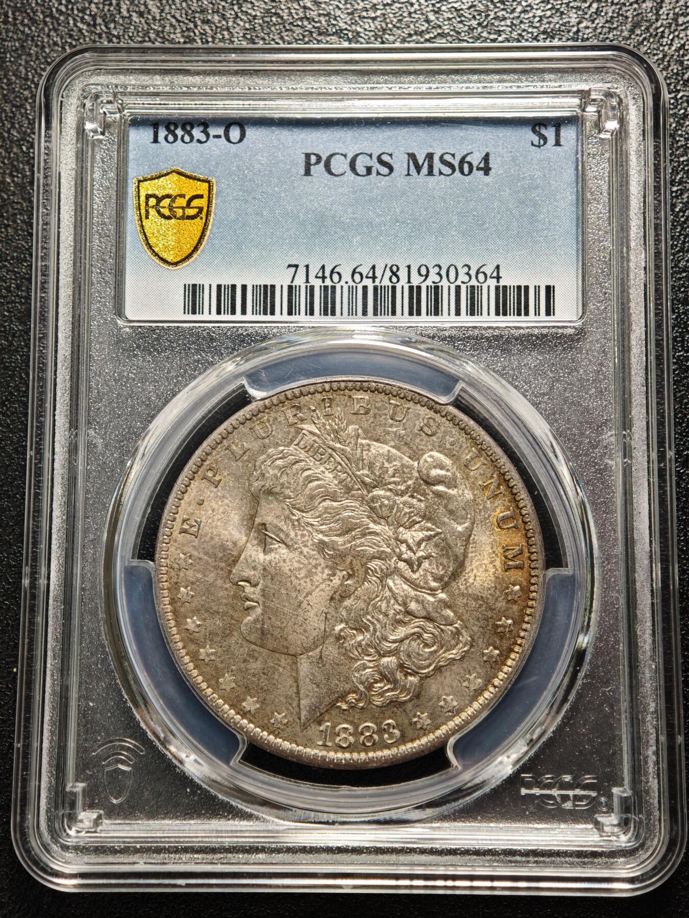【德藏】世界币章拍卖第158期（拍品征集中~欢迎藏友联系） 1883年 美国摩根银币 PCGS MS64 黄油包浆不失原光 状态极佳 味道极好