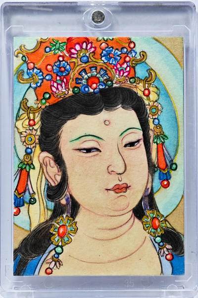 白泽拍卖卡牌手绘专场第30期（白金之夜 跨年大拍） - 2025 王丹波手绘卡 光明绕身  王丹波签题 钤印 卡砖封装