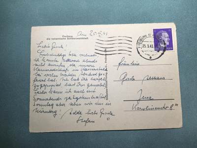 盛世勋华——号角文化勋章邮票专场拍卖第294期 - 德国（1939）1943年实寄明信片 弗莱堡上林登喷泉和施瓦本门 贴小胡子邮票