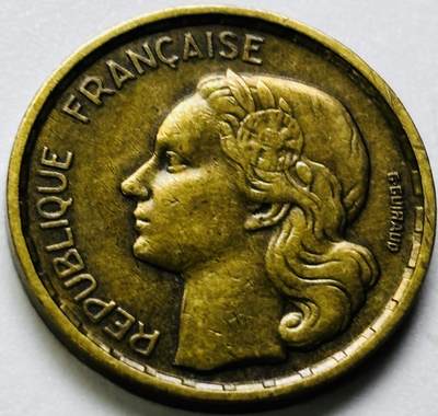 文馨钱币收藏第 286 场，圣诞节专场【 长期接收代拍品低至 0 佣金】 - 铜光美品 1952 年法兰西第四共和国 第六版本 B 厂 斯特拉斯堡造币厂10 法郎铜币