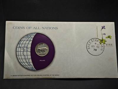 【淘币小摊】实时拍第八百三十三拍   散币场   满百包邮可预留二周 每周一统一发货   - 爱尔兰1976年5便士邮币封