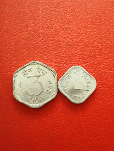 【云涧收藏】第八十四场 - 印度1966/68年1、3派沙2枚