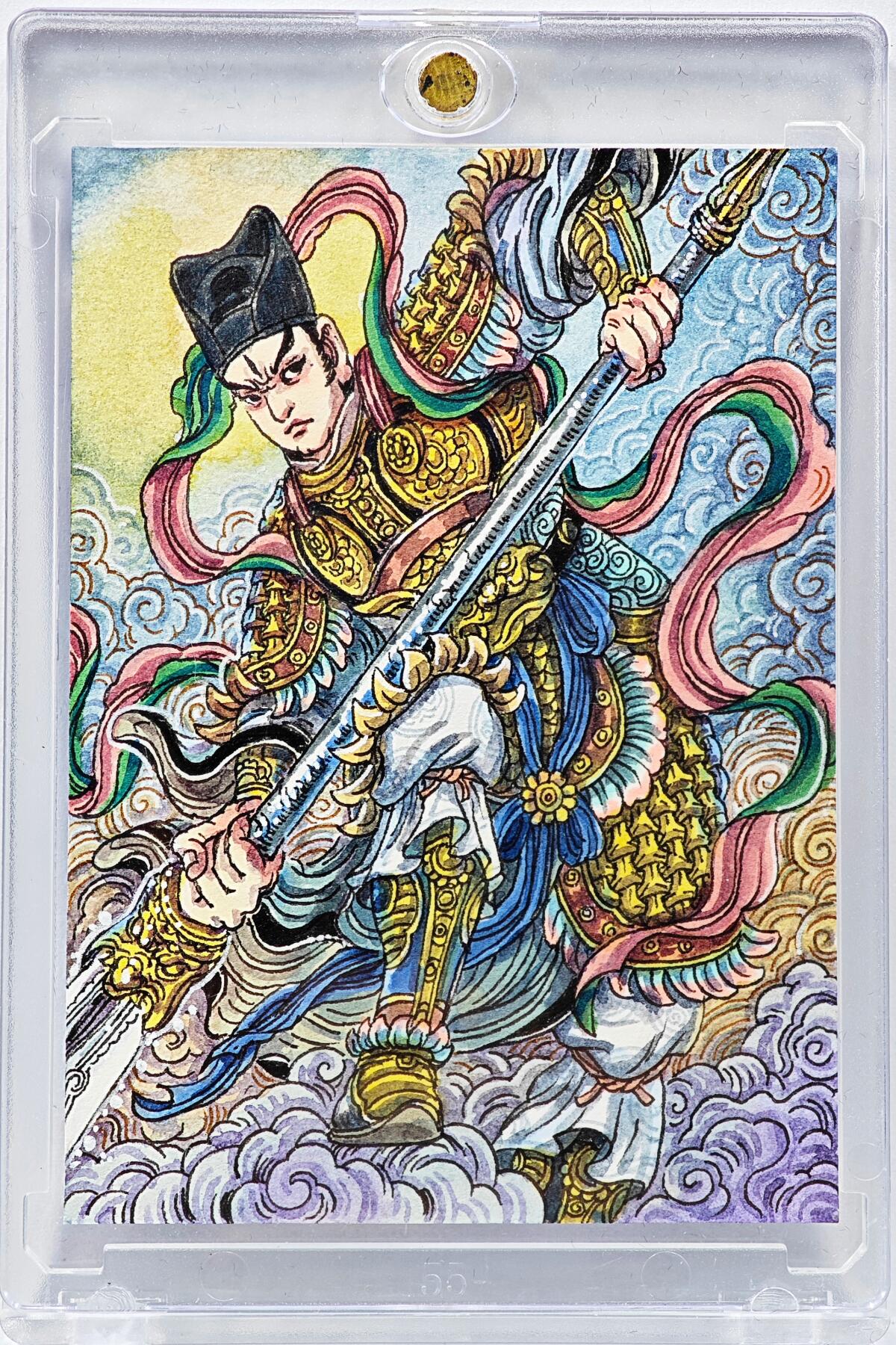 白泽拍卖卡牌手绘专场第30期（白金之夜 跨年大拍） 2025 多吉手绘卡 二郎神  多吉亲签 卡砖封装