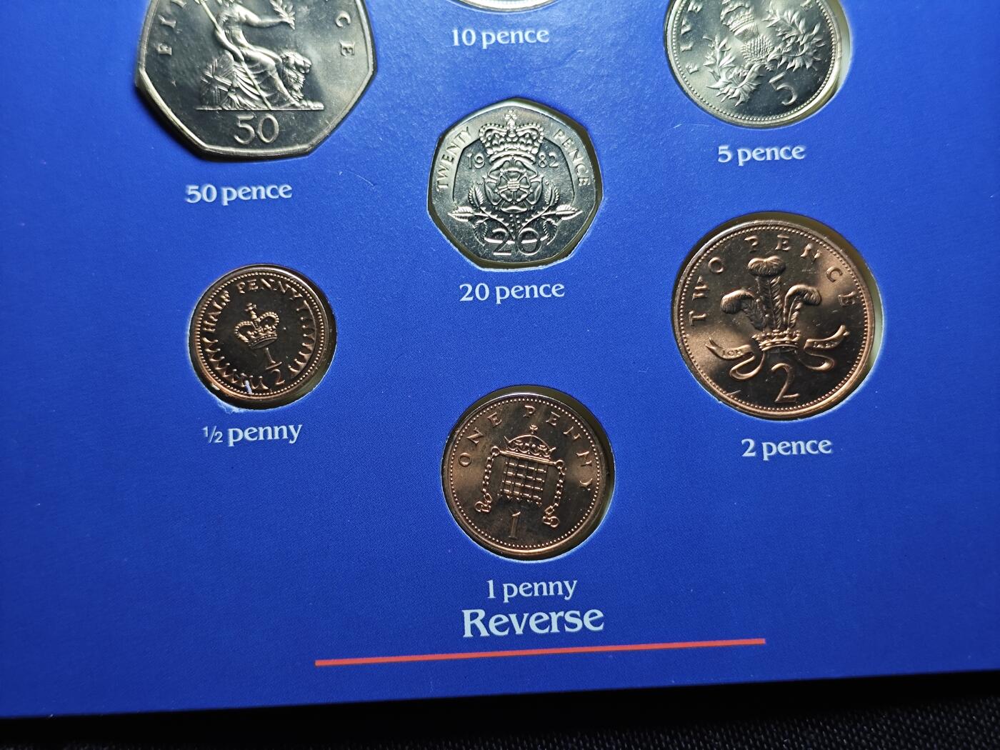 KK钱币收藏小铺 《套币 好品/批量散币专场》  2月预留时间 周末发货  1982英国大小面值清年一套