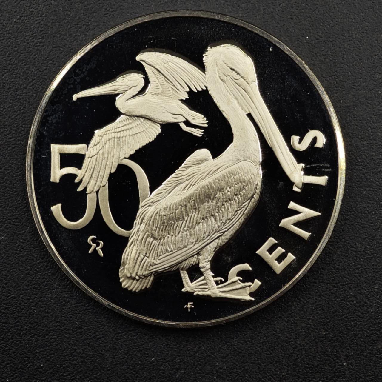 【淘币小摊】实时拍第八百三十三拍   散币场   满百包邮可预留二周 每周一统一发货   英属维尔京1973年褐鹈鹕50分精制镍币