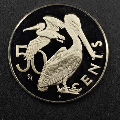 【淘币小摊】实时拍第八百三十三拍   散币场   满百包邮可预留二周 每周一统一发货   - 英属维尔京1973年褐鹈鹕50分精制镍币