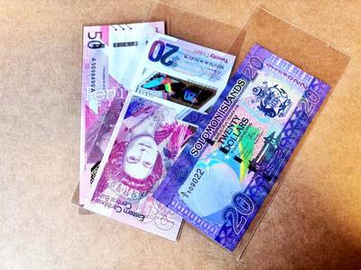 【Blue Auction】世界纸币精拍第765期——18级TOP拍卖/信誉/品质/专业/高效💫 - 【一组3张含AA冠及无47】东加勒比、所罗门群岛、秘鲁纸币一组 全新UNC