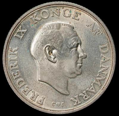 修遠堂世界钱币第九十八期 - 1958年丹麦玛格丽特公主18周岁纪念2克朗银币 15g，含银80%