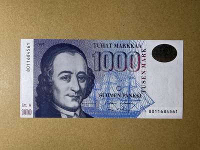 《艾美收藏》第225期-12.15周日外币精选场 - 芬兰1000马克 UNC 末版再版 边缘有处轻微荧光