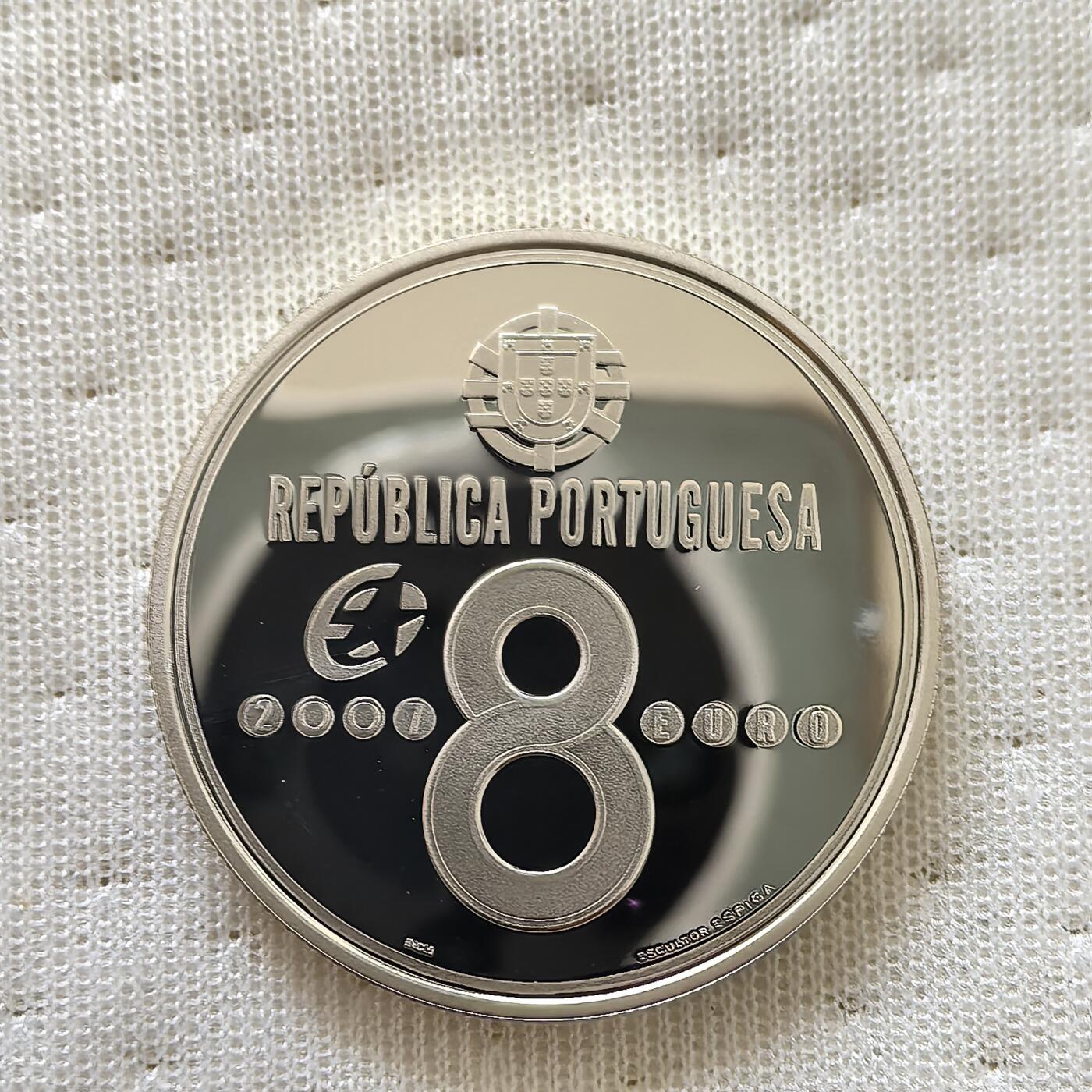 道一币馆币章第一百六十场 欧洲之星 葡萄牙2007年最早的热气球Passarola8欧元精制银币 31.1g 925S 25000