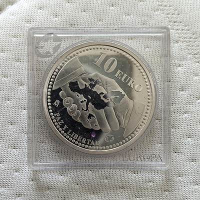 道一币馆币章第一百六十场 - 欧洲之星 西班牙2005年欧洲自由和平60周年10欧元精制银币  27g 925S 40000