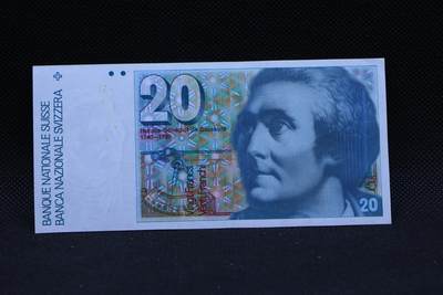 【淘币小摊】限时拍第八百三十四拍  纸币场  满百包邮可预留两周  周一统一发货  -  瑞士20法郎纸币【有折】