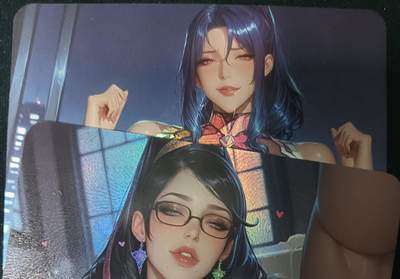 花开卡拍第53期（12月28号周日截拍，品控勿拍!!!拍品不寄存，运费5元，自制卡难免瑕疵，可能存在轻微撞角爆边等出厂瑕疵，品控介意勿拍！） - 大雷风华.高马尾双美 艺术卡 彩闪2张