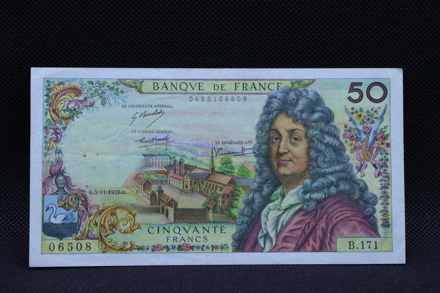 【淘币小摊】限时拍第八百三十四拍  纸币场  满百包邮可预留两周  周一统一发货    法国1970年50法郎纸币【有折】