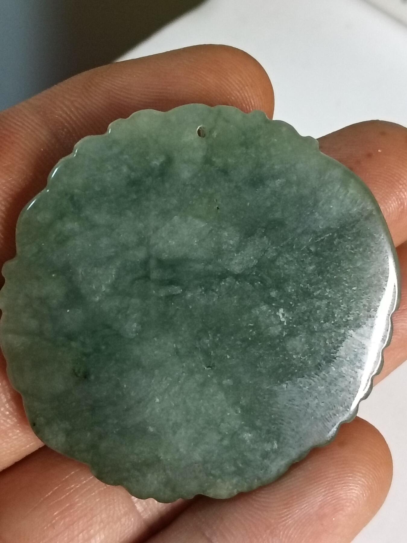 天然缅甸翡翠A货龙凤八卦吊坠 男女款玉佩