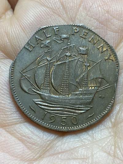 2025年第一百三十八场(总第一百六十四场）外国好品散币场(免佣金) - 剪边–英国🇬🇧1950年半便士(乔治六世第二版)