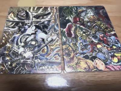 光影卡牌第27期，各家亲签，各家套卡，持续收拍品 - 墨婉文化多吉绘齐天大圣孙悟空三借芭蕉扇和悟空醉酒2张粗闪裸卡