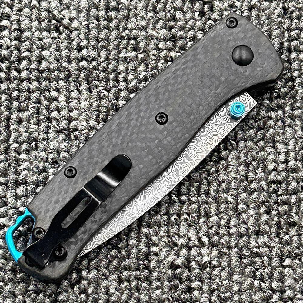 蝴蝶BM535-3碳纤维轴承大马士革刃折刀