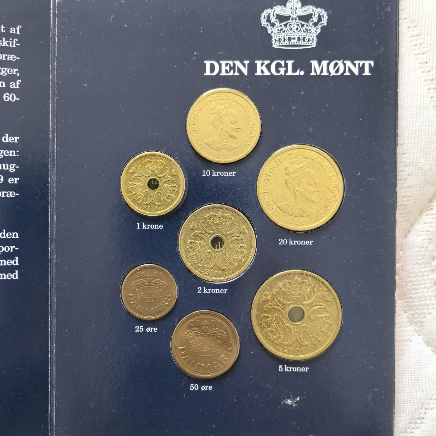 道一币馆币章第一百六十场 原包装 丹麦2001年套币七枚