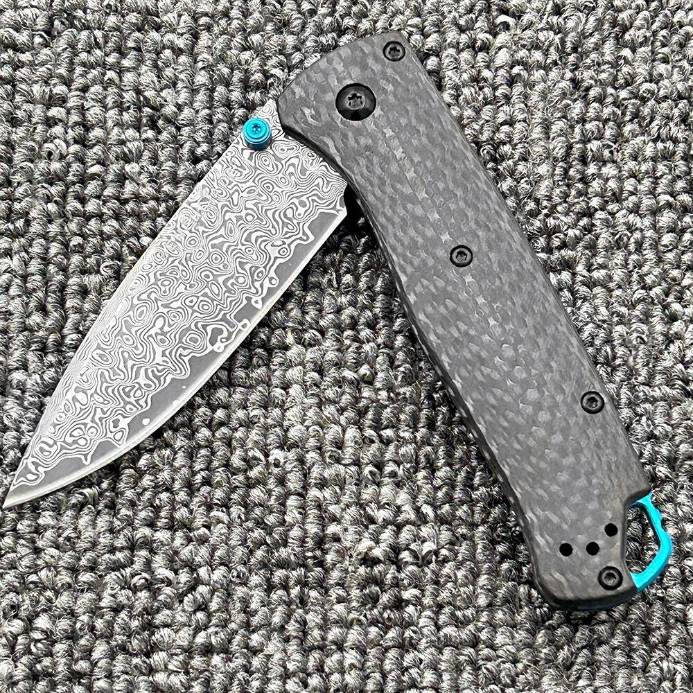 蝴蝶BM535-3碳纤维轴承大马士革刃折刀