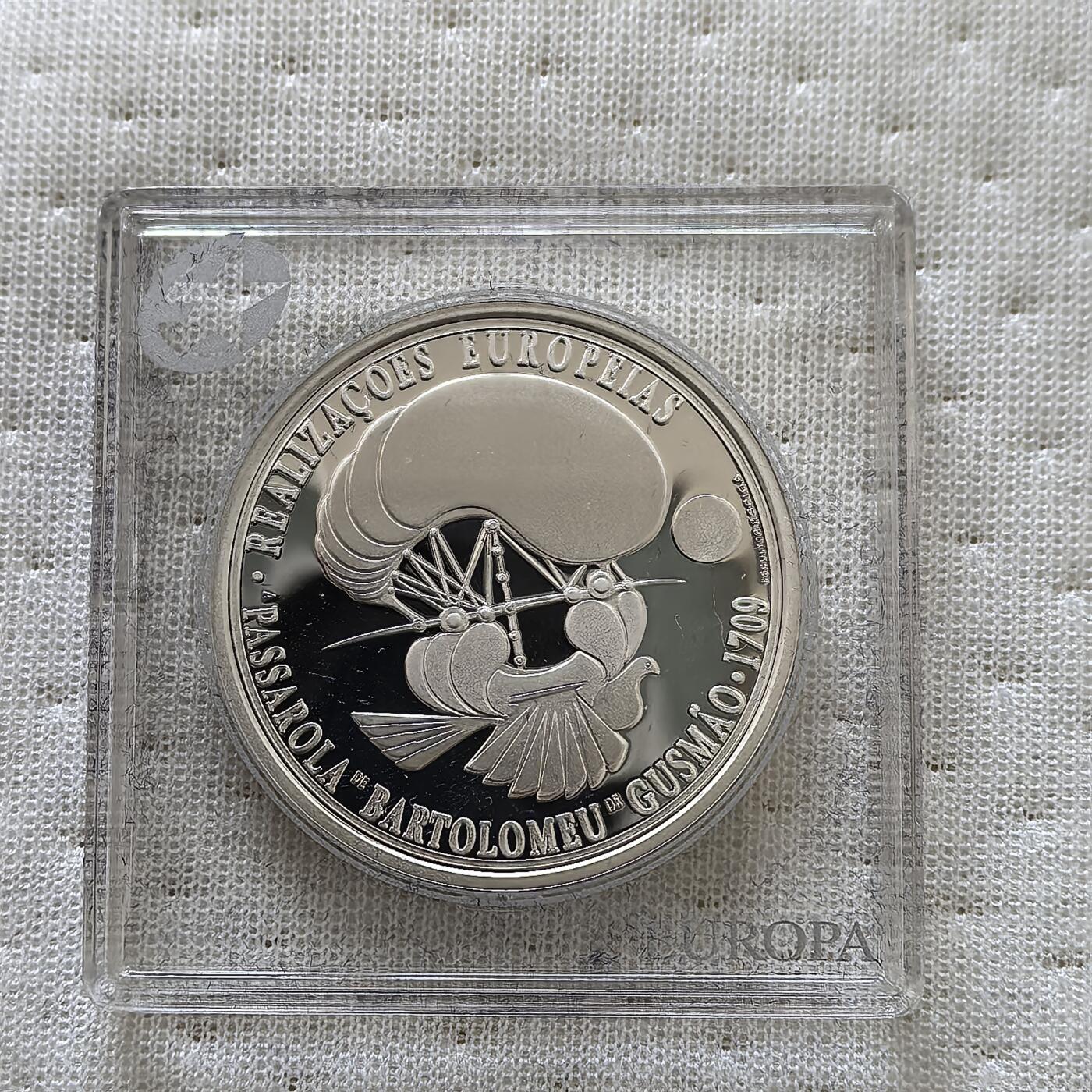 道一币馆币章第一百六十场 欧洲之星 葡萄牙2007年最早的热气球Passarola8欧元精制银币 31.1g 925S 25000