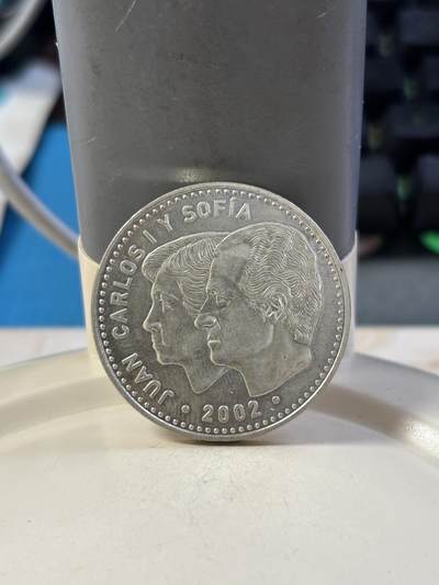 第185期拍卖 - 西班牙2002年胡安·卡洛斯一世担任西班牙总统纪念银币，18克，925银，【银价250】