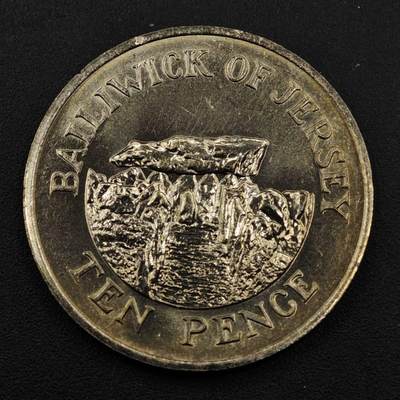 【淘币小摊】实时拍第八百三十三拍   散币场   满百包邮可预留二周 每周一统一发货   - 泽西岛1984年飞来石10便士镍币