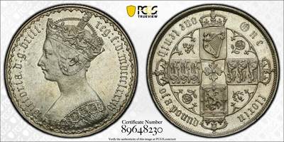 博洋堂世界钱币拍卖第153期（全场包邮） - PCGS MS62 英国1884年维多利亚女王哥特弗洛林 名誉品种 少见年份 镜面底板 打制深峻 状态甚佳 细节参见Trueview