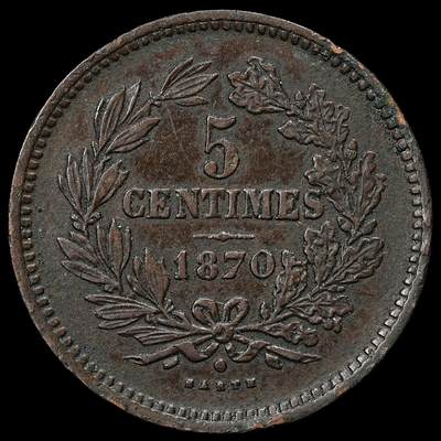 修遠堂世界钱币第九十八期 - 1870年卢森堡5分铜币