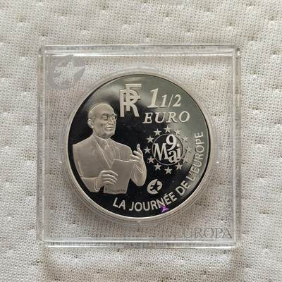 道一币馆币章第一百六十场 - 欧洲之星 法国2006年5月9日欧洲日1.5欧元精制纪念银币 22.2g 900S 40000