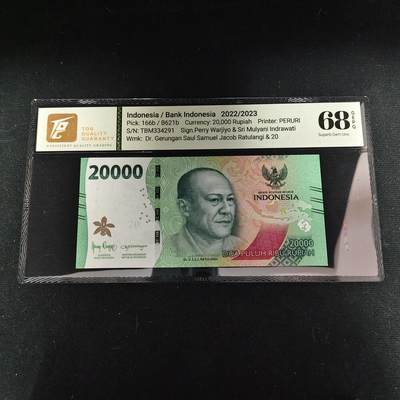 【全场包邮】纯粹捡漏拍488场（免费代拍第25场） - 【纸钞】印度尼西亚2022年20000卢比-格鲁安·索尔·塞缪尔·雅各布·拉图兰吉博士/塔里·功羽毛舞-TQG 68GEPQ