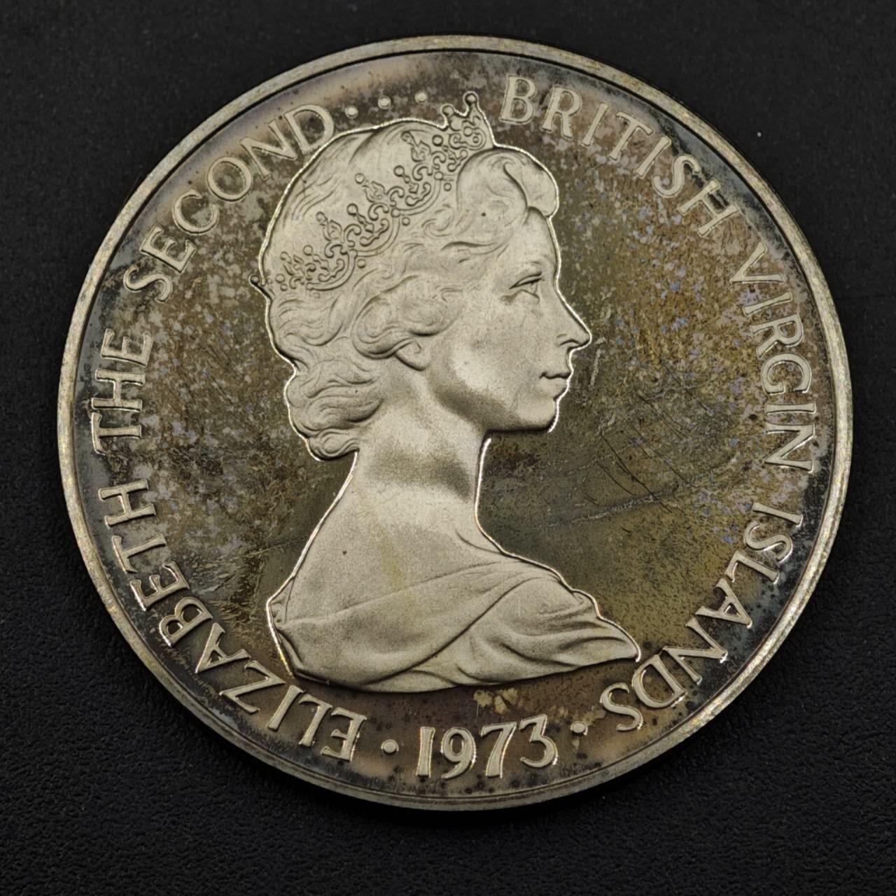 【淘币小摊】实时拍第八百三十三拍   散币场   满百包邮可预留二周 每周一统一发货   英属维尔京1973年褐鹈鹕50分精制镍币