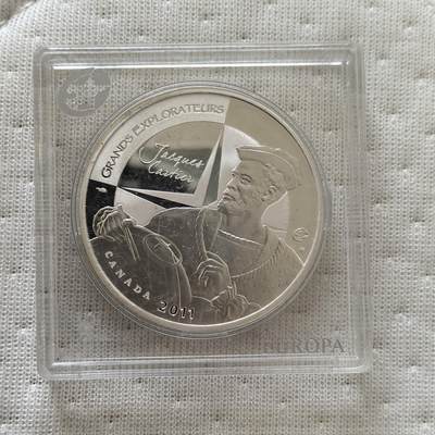 道一币馆币章第一百六十场 - 欧洲之星 法国2011年伟大的探险家-雅克·卡地亚10欧元精制银币 22.2g 900S 39000