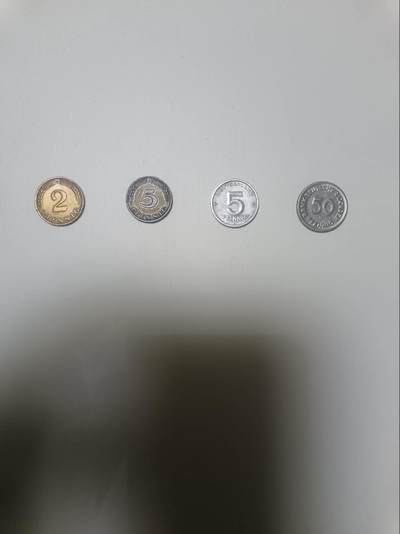 【20251223】非全新纸币和硬币第316场 - 德国早期4枚硬币不同版本