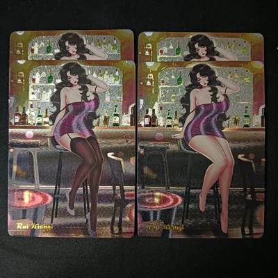 花开卡拍第61期（3月7号周六截拍，品控勿拍!!!拍品不寄存，运费5元（新疆需补运费差价或顺丰到付），自制卡难免瑕疵，可能存在轻微撞角爆边等出厂瑕疵，品控介意勿拍！） - 逍遥卡牌同人原创 来生泪双形态对卡 粗闪4张