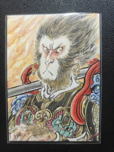 天玑星卡拍第152期《12.22周一截拍》持续收拍收评中 满赠卡需备注 - 【手绘卡】张先军 齐天大圣 手绘卡 背绘题字