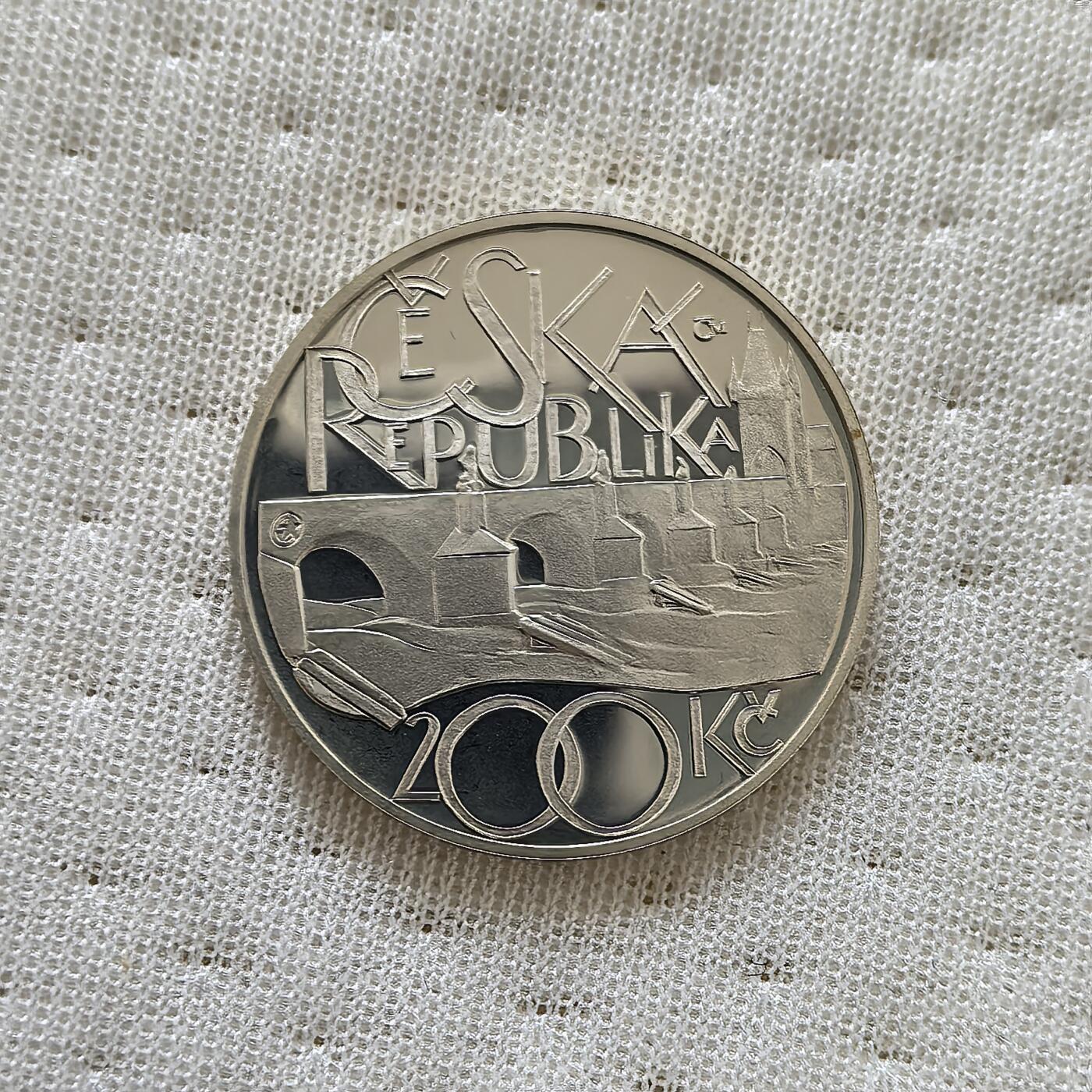 道一币馆币章第一百六十场 欧洲之星 捷克2007年查尔斯桥650周年纪念200克朗精制银币 13g 900S 12500