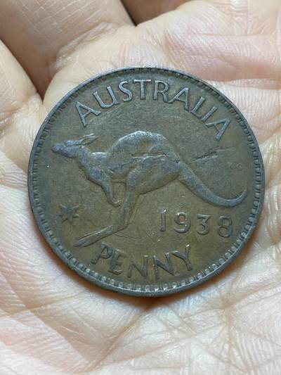 2025年第一百三十八场(总第一百六十四场）外国好品散币场(免佣金) - 澳大利亚🇦🇺1938年1便士(乔治六世第一版，m版墨尔本造，首发年)